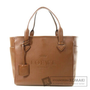 Loewe Heritage Tote bag prominent embossed logo Brown